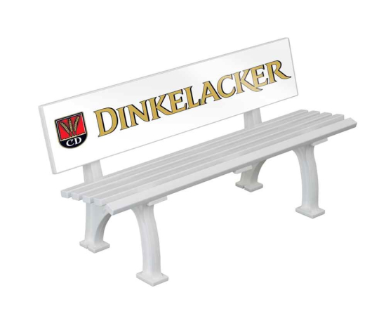 Werbebank Freiburg 150 cm mit R�ckwand GFK